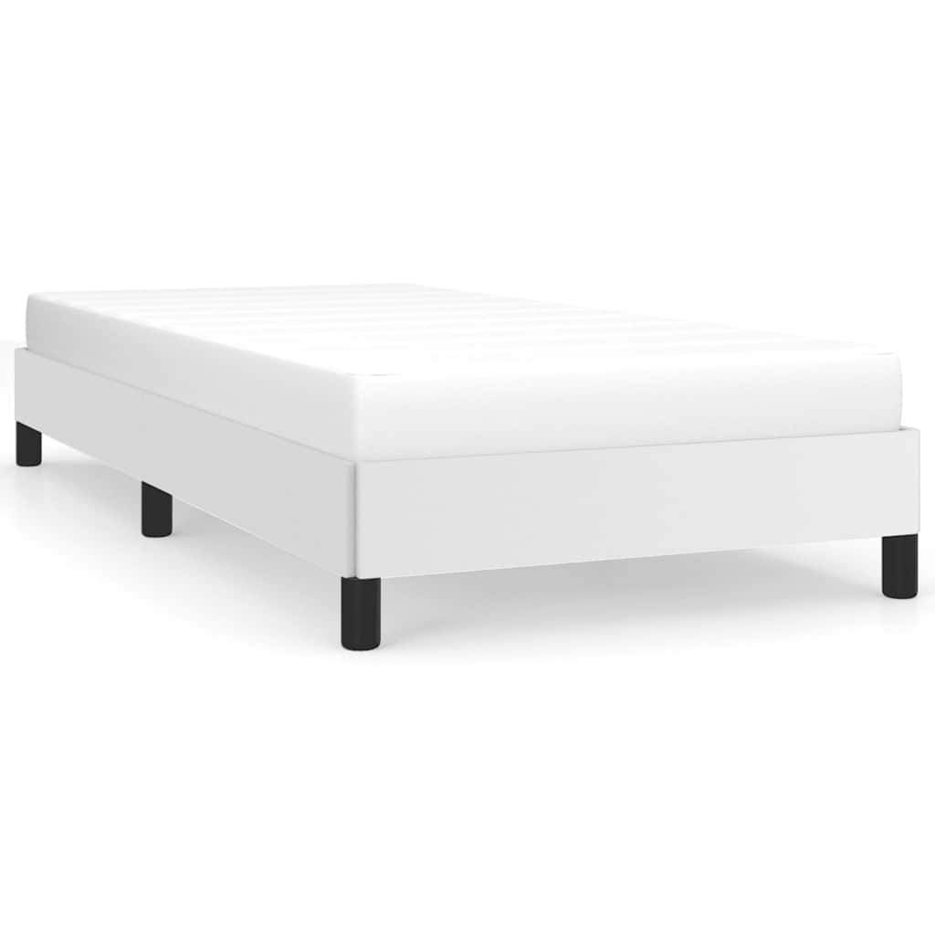 VidaXL Bed Frame Without Mattress White 39.4x79.9 Twin XL Faux Leather