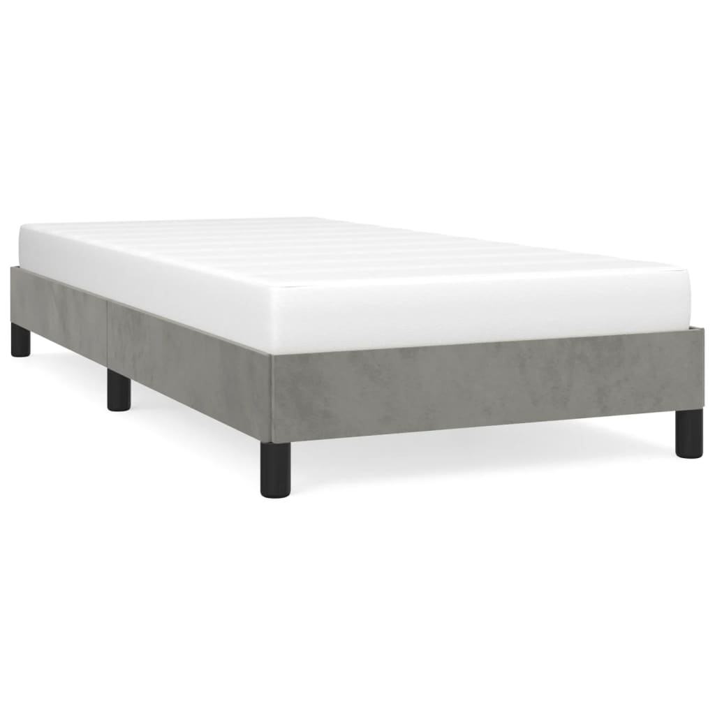 vidaXL Rám postele bez matrace světle šedá 80 x 200 cm samet
