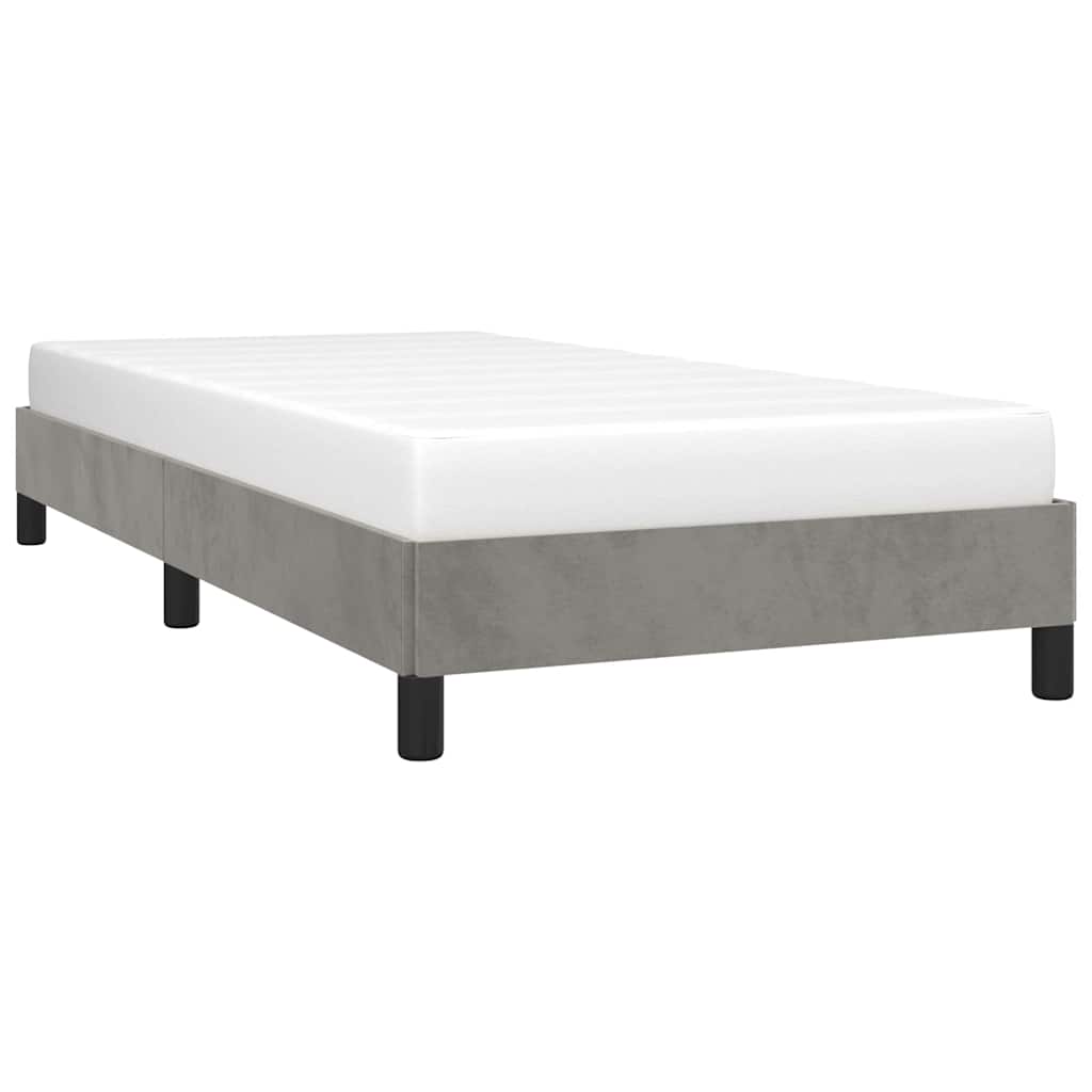 vidaXL Bedframe zonder matras 80x200 cm fluweel lichtgrijs grijs, foto 2