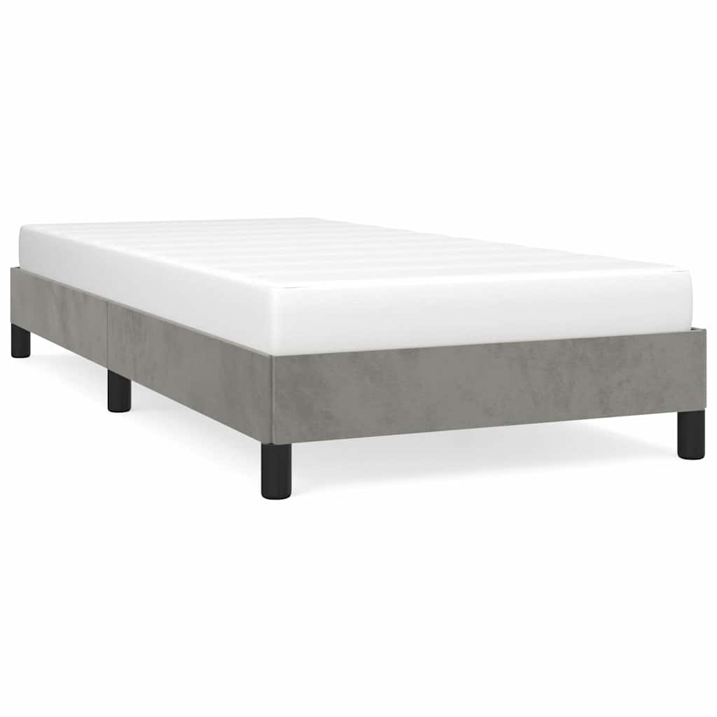 vidaXL Bedframe zonder matras 90x190 cm fluweel lichtgrijs grijs, foto 3