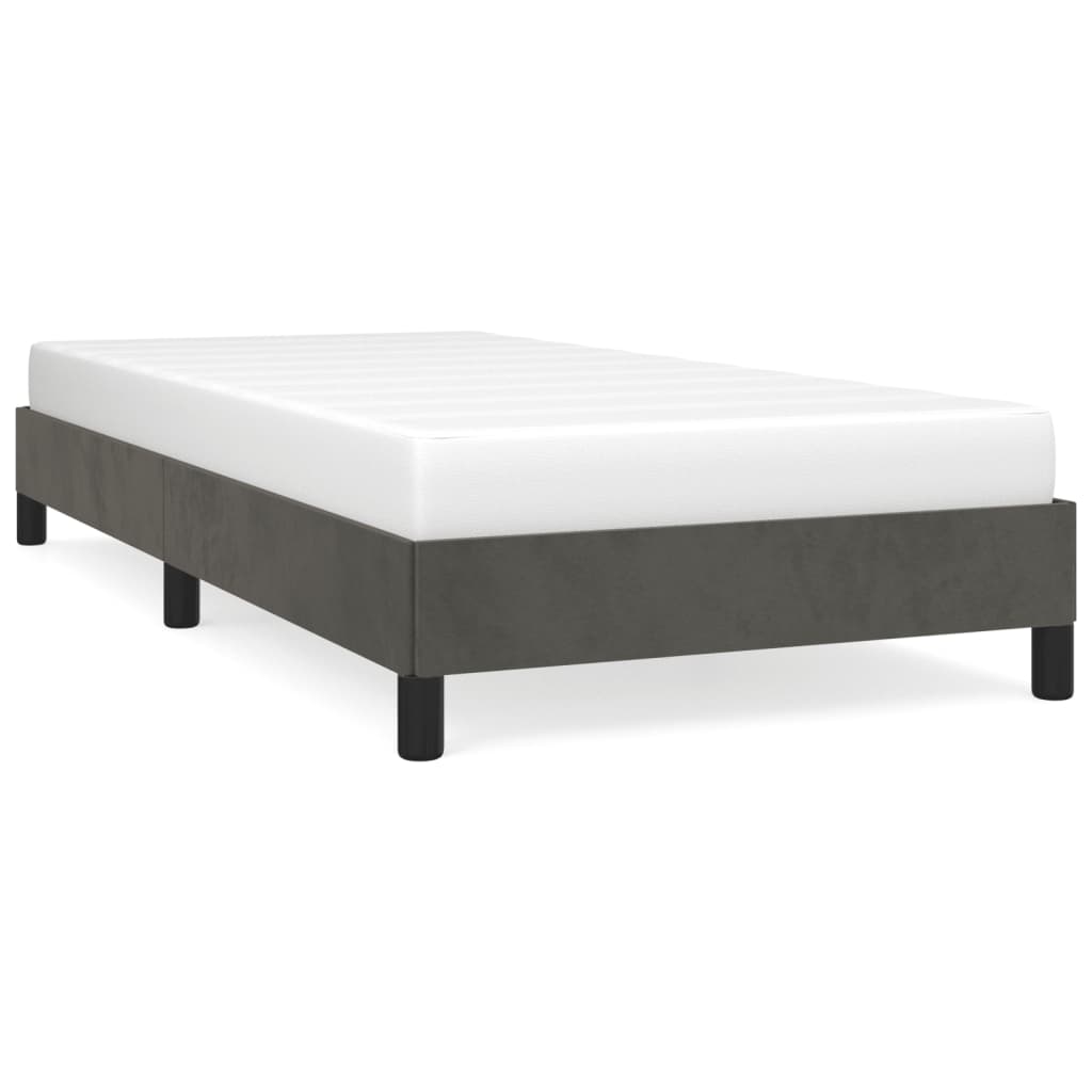 E-shop vidaXL Posteľ bez matraca tmavosivá 90x190 cm zamat