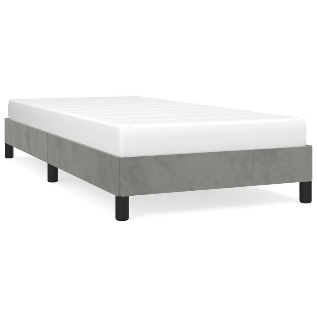 vidaXL Rám postele bez matrace světle šedý 90 x 200 cm samet