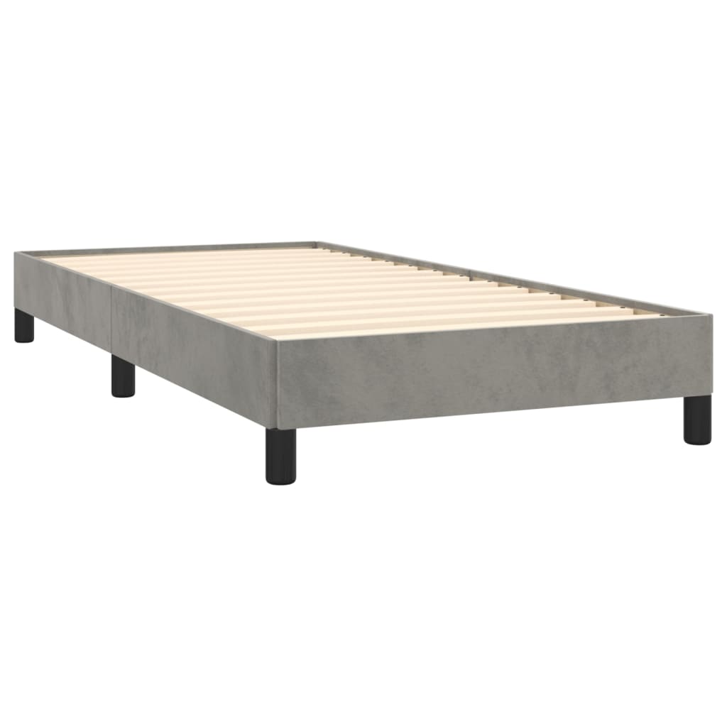 vidaXL Bedframe zonder matras 100x200 cm fluweel lichtgrijs afbeelding