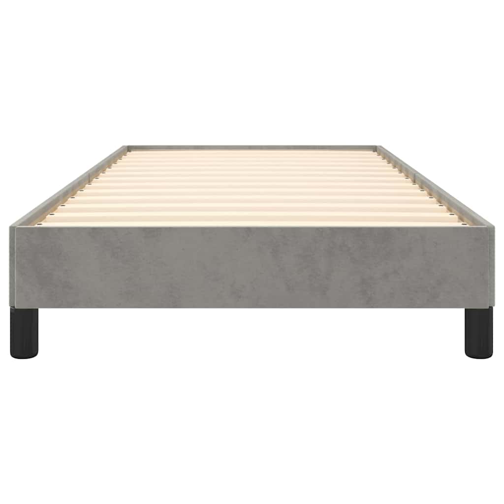 vidaXL Bedframe zonder matras 100x200 cm fluweel lichtgrijs grijs, foto 4