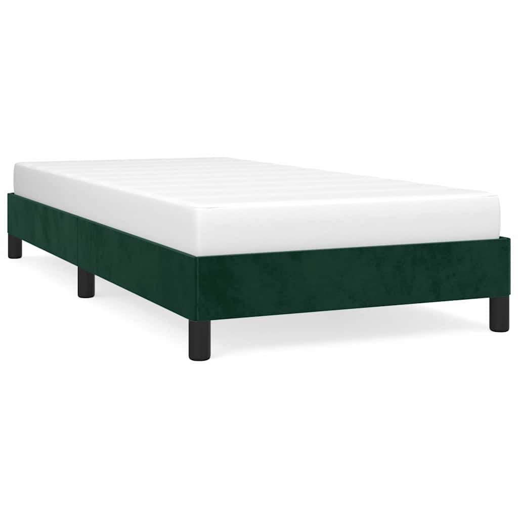 vidaXL Bedframe zonder matras 100x200 cm fluweel donkergroen groen, foto 3