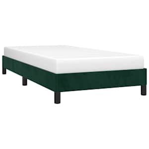 Rám postele bez matrace tmavě zelená 100 x 200 cm samet - obrázek 3