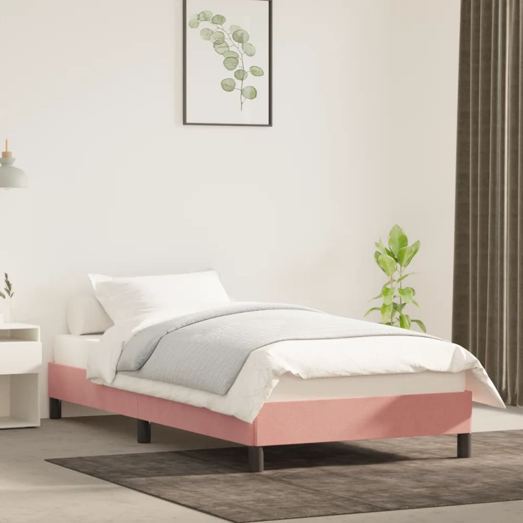 Rózsaszín bársony ágykeret 100x200 cm 