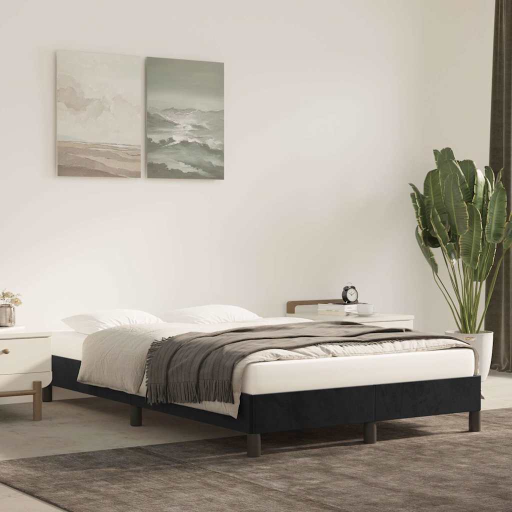 vidaXL Rama ��ka bez materaca, czarna, 120x200 cm, aksamitna