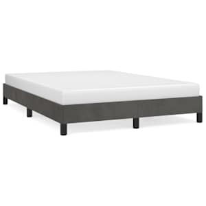 vidaXL voodiraam ilma madratsita, tumehall, 140x190 cm, samet