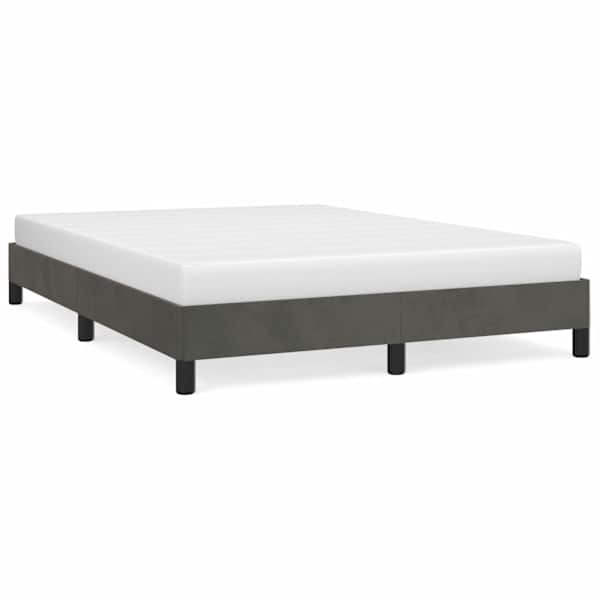 vidaXL voodiraam ilma madratsita, tumehall, 140x190 cm, samet