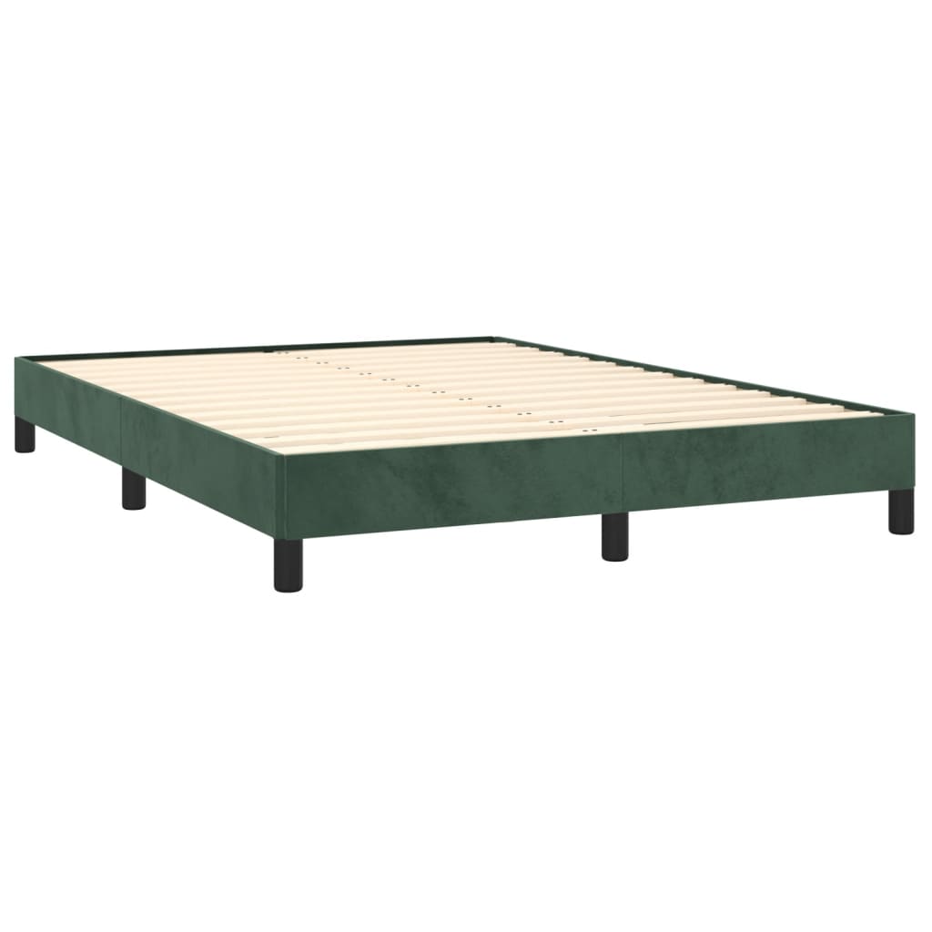 vidaXL Bedframe zonder matras 140x190 cm fluweel donkergroen afbeelding
