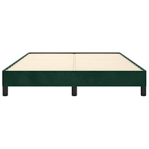 Rám postele bez matrace tmavě zelená 140 x 190 cm samet - obrázek 5
