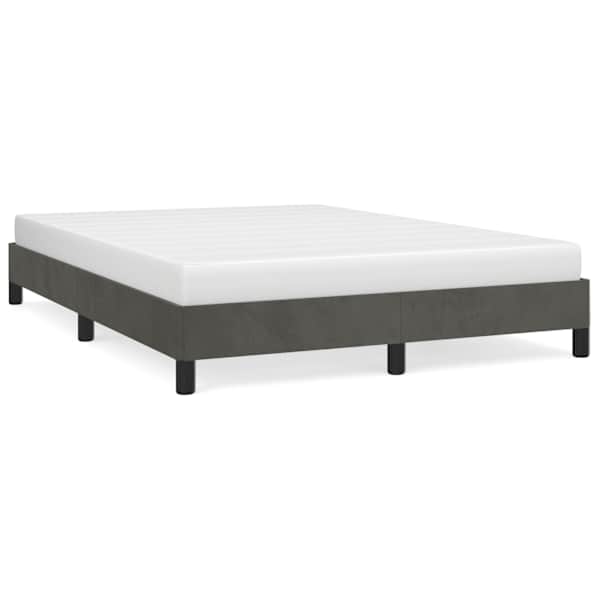 vidaXL voodiraam ilma madratsita, tumehall, 140 x 200 cm, samet