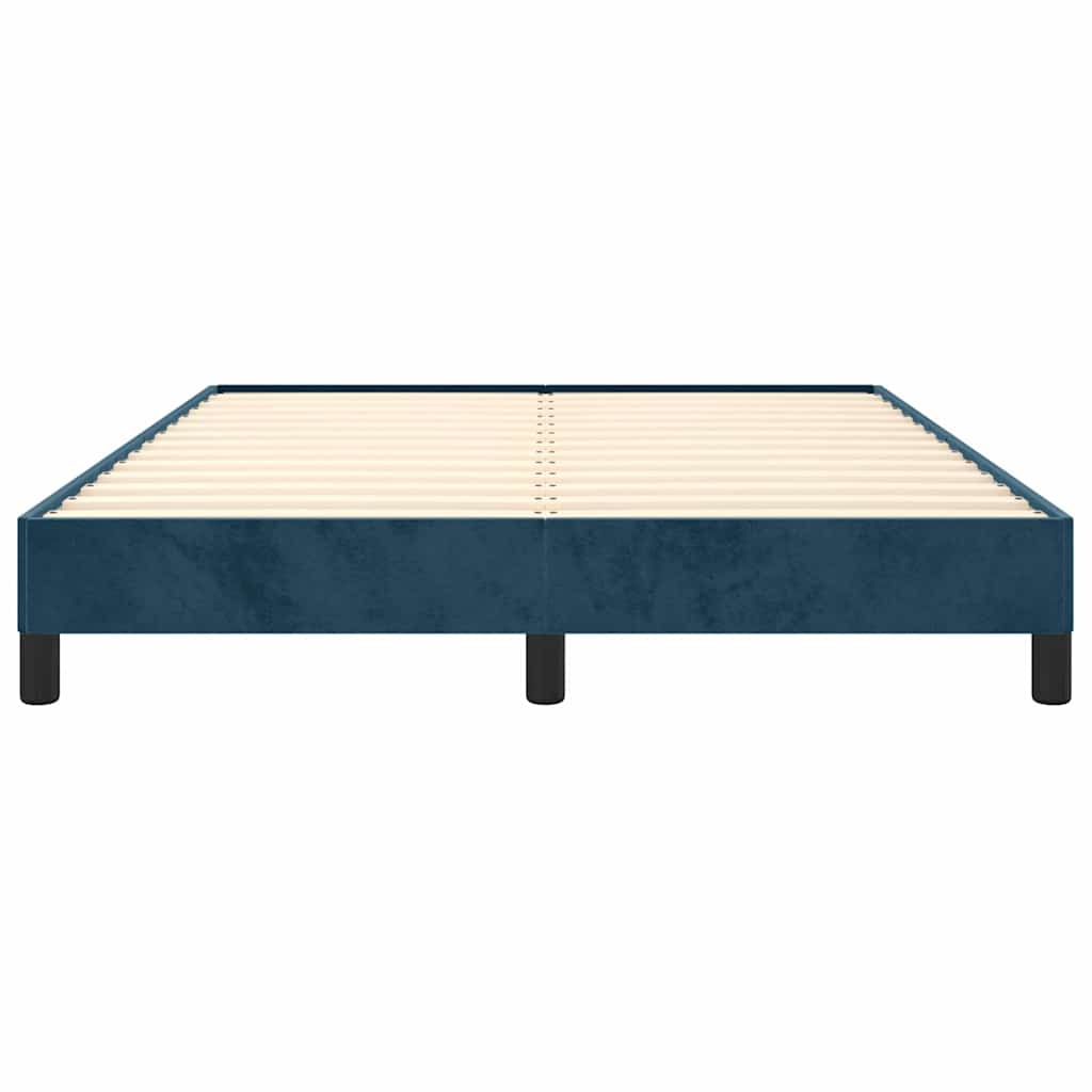 vidaXL Bedframe zonder matras 140x200 cm fluweel donkerblauw blauw, foto 4