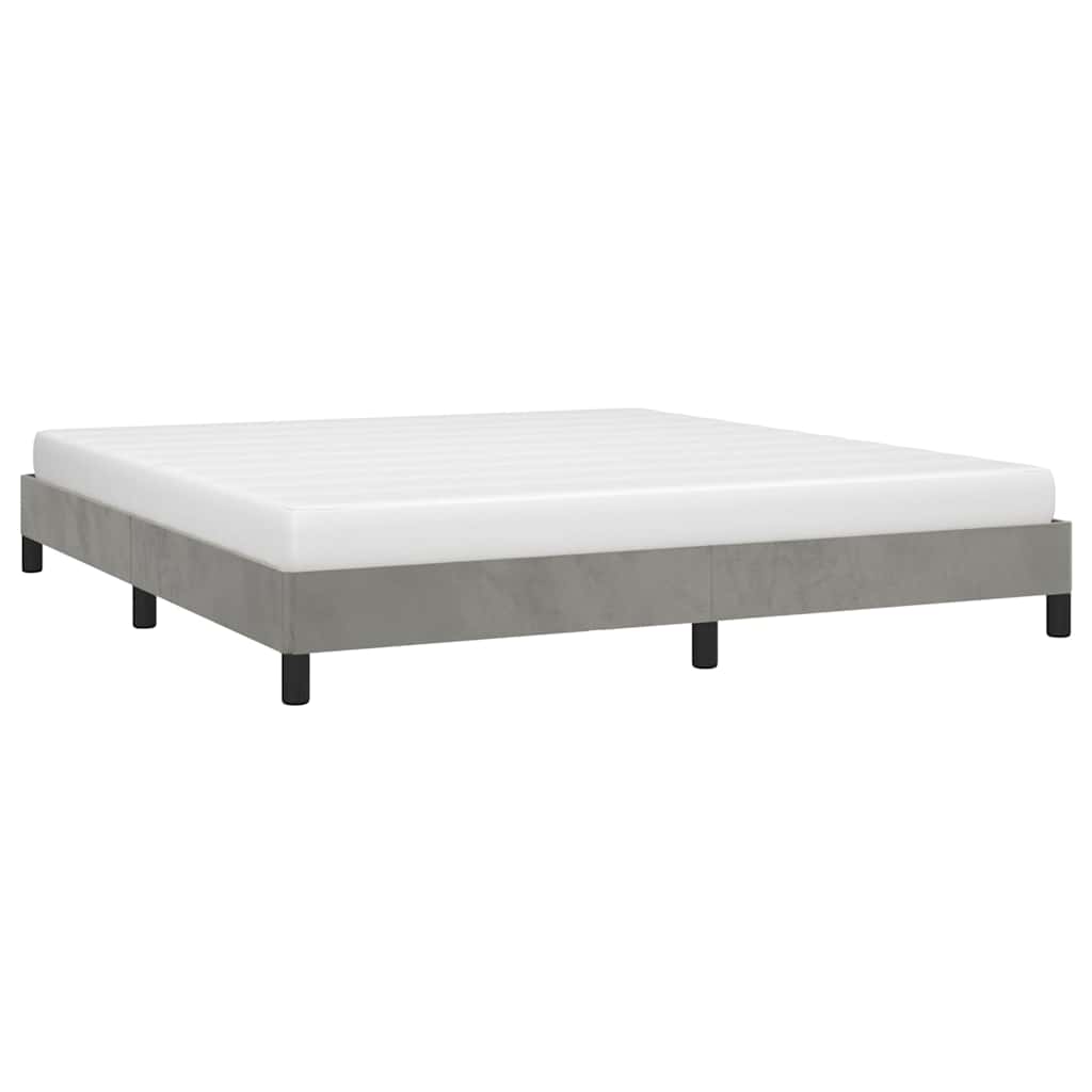 vidaXL Bedframe zonder matras 160x200 cm fluweel lichtgrijs grijs, foto 2