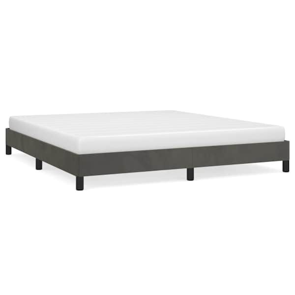 vidaXL voodiraam ilma madratsita, tumehall, 160x200 cm, samet
