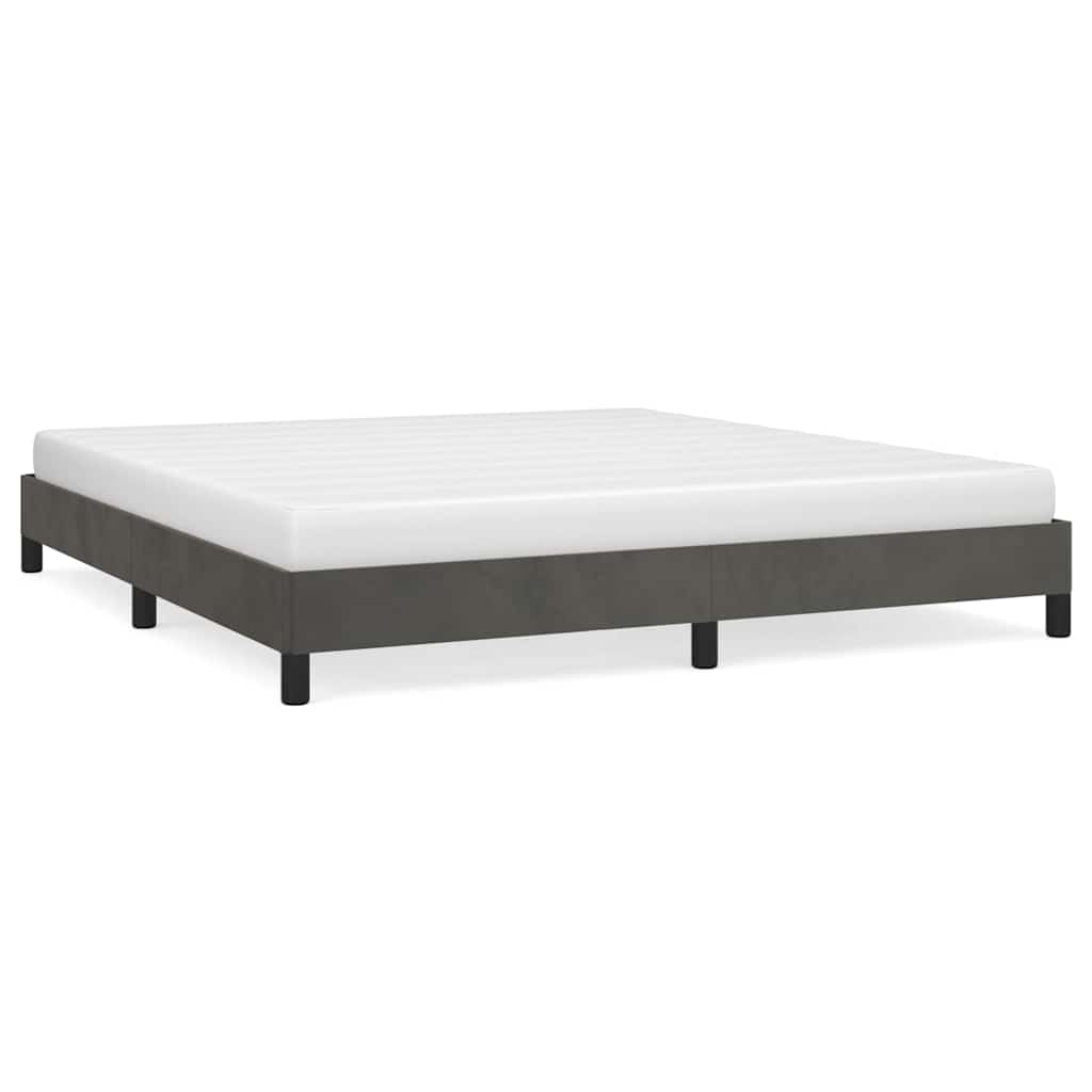 vidaXL Bedframe zonder matras 160x200 cm fluweel donkergrijs grijs, foto 3