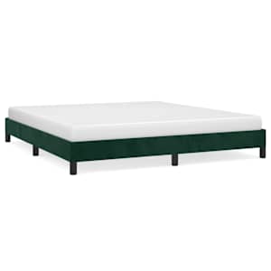 Rám postele bez matrace tmavě zelená 160 x 200 cm samet - obrázek 2