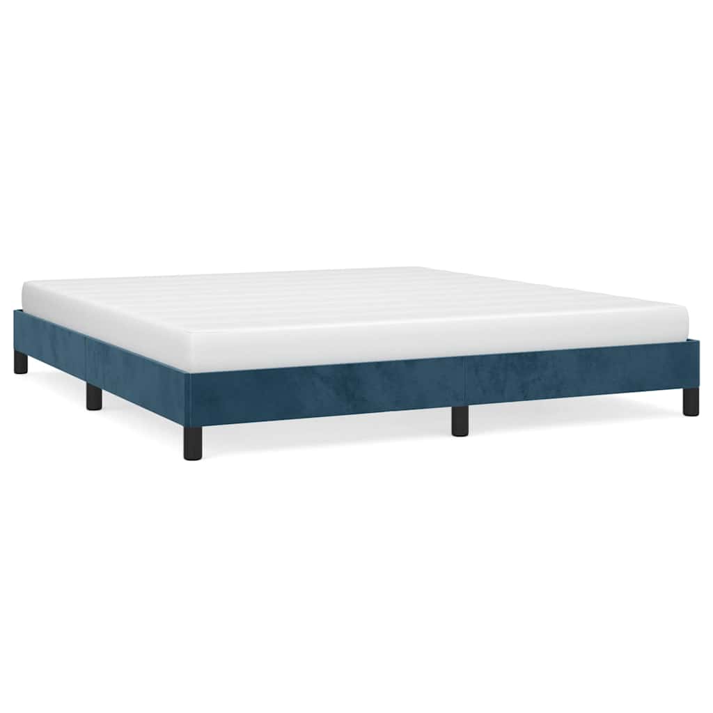 vidaXL Bedframe zonder matras 160x200 cm fluweel donkerblauw blauw, foto 3