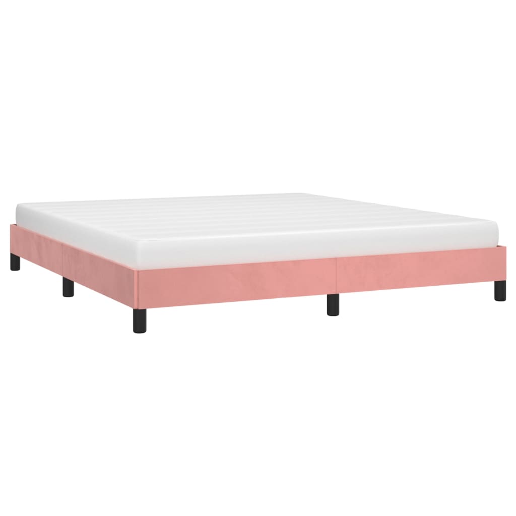 Cadru de pat, roz, 160x200 cm, catifea