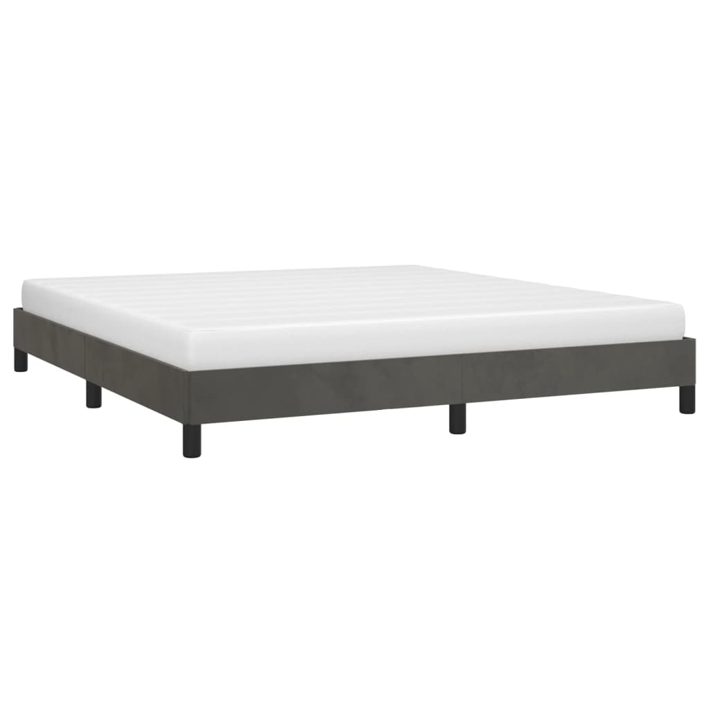 vidaXL Posteľ bez matraca tmavosivá 180x200 cm zamat