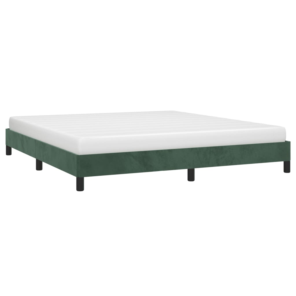 vidaXL Bedframe zonder matras 180x200 cm fluweel donkergroen afbeelding