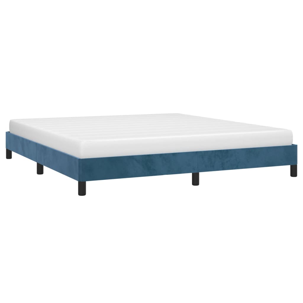vidaXL Bedframe zonder matras 180x200 cm fluweel donkerblauw afbeelding