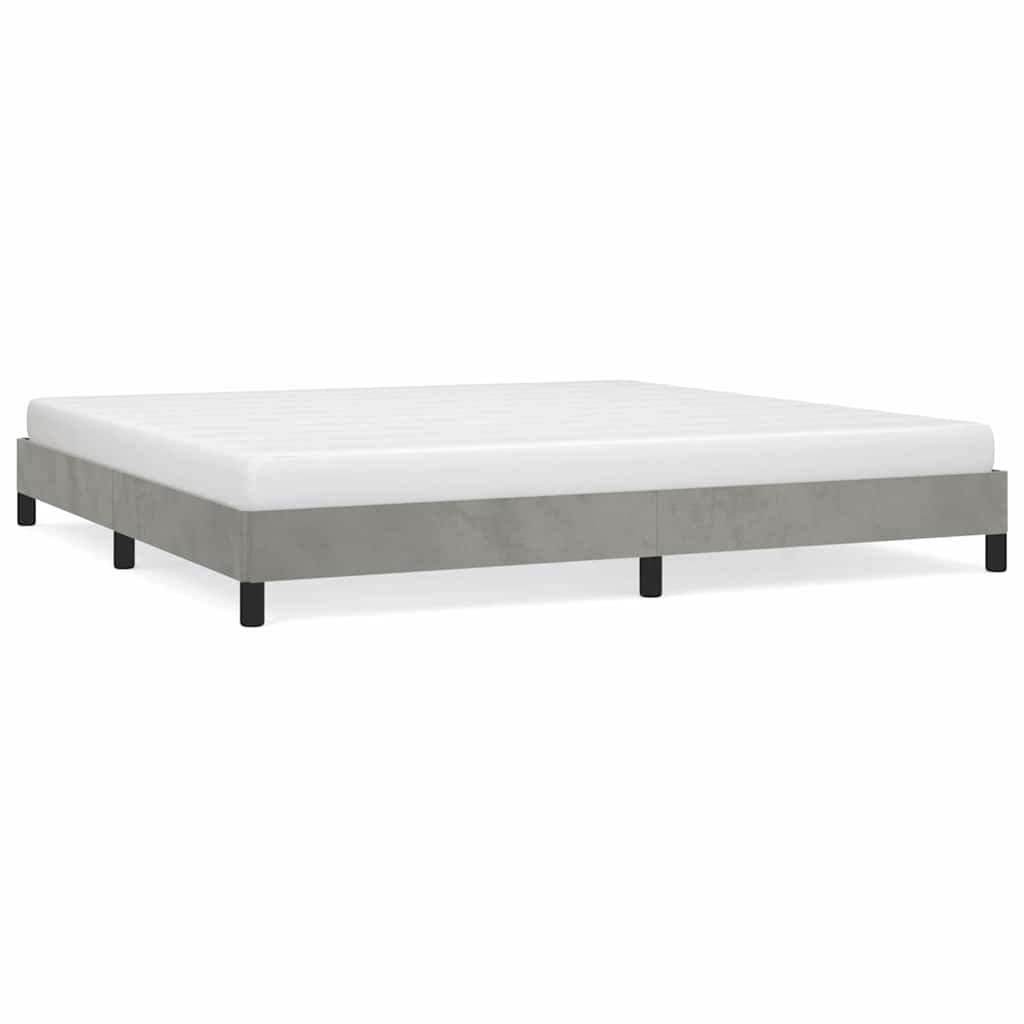 vidaXL Rám postele bez matrace světle šedý 200 x 200 cm samet