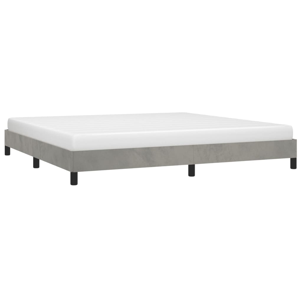 vidaXL Bedframe zonder matras 200x200 cm fluweel lichtgrijs afbeelding