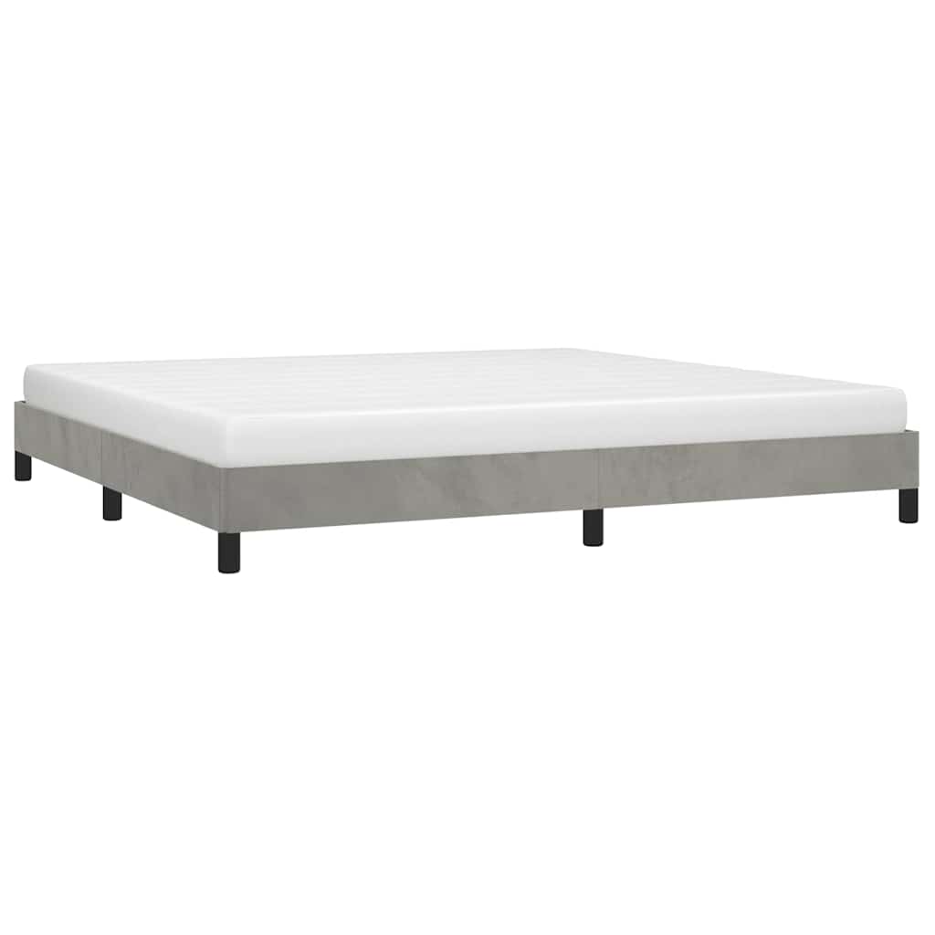 vidaXL Bedframe zonder matras 200x200 cm fluweel lichtgrijs grijs, foto 2