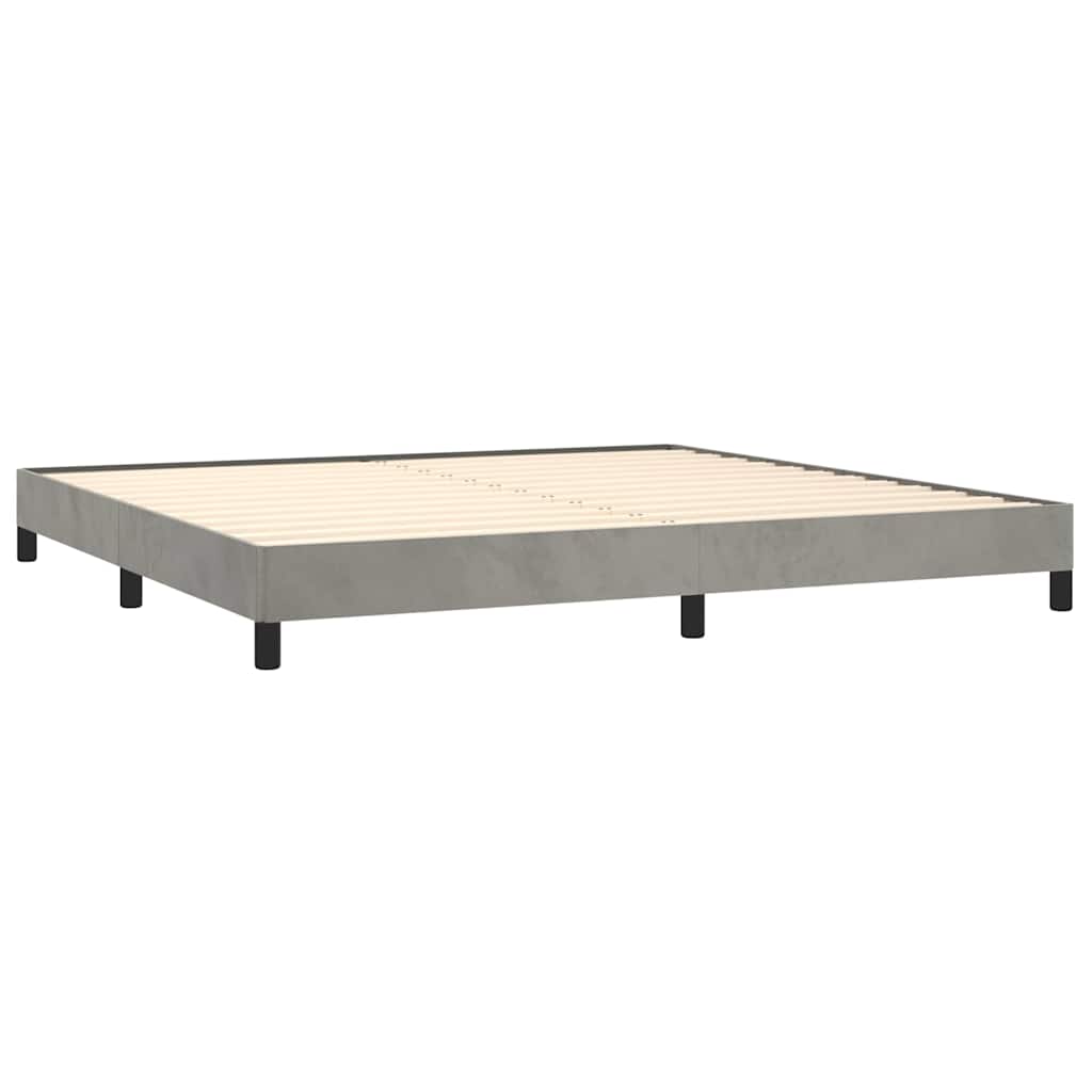 vidaXL Bedframe zonder matras 200x200 cm fluweel lichtgrijs grijs, foto 4