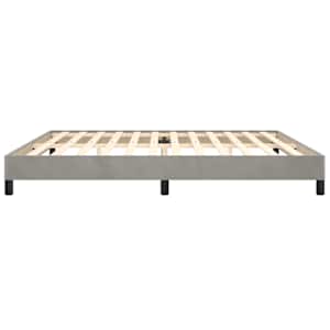 Rám postele bez matrace světle šedý 200 x 200 cm samet - obrázek 6