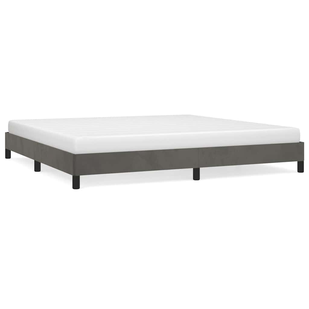 vidaXL Rám postele bez matrace tmavě šedý 200 x 200 cm samet