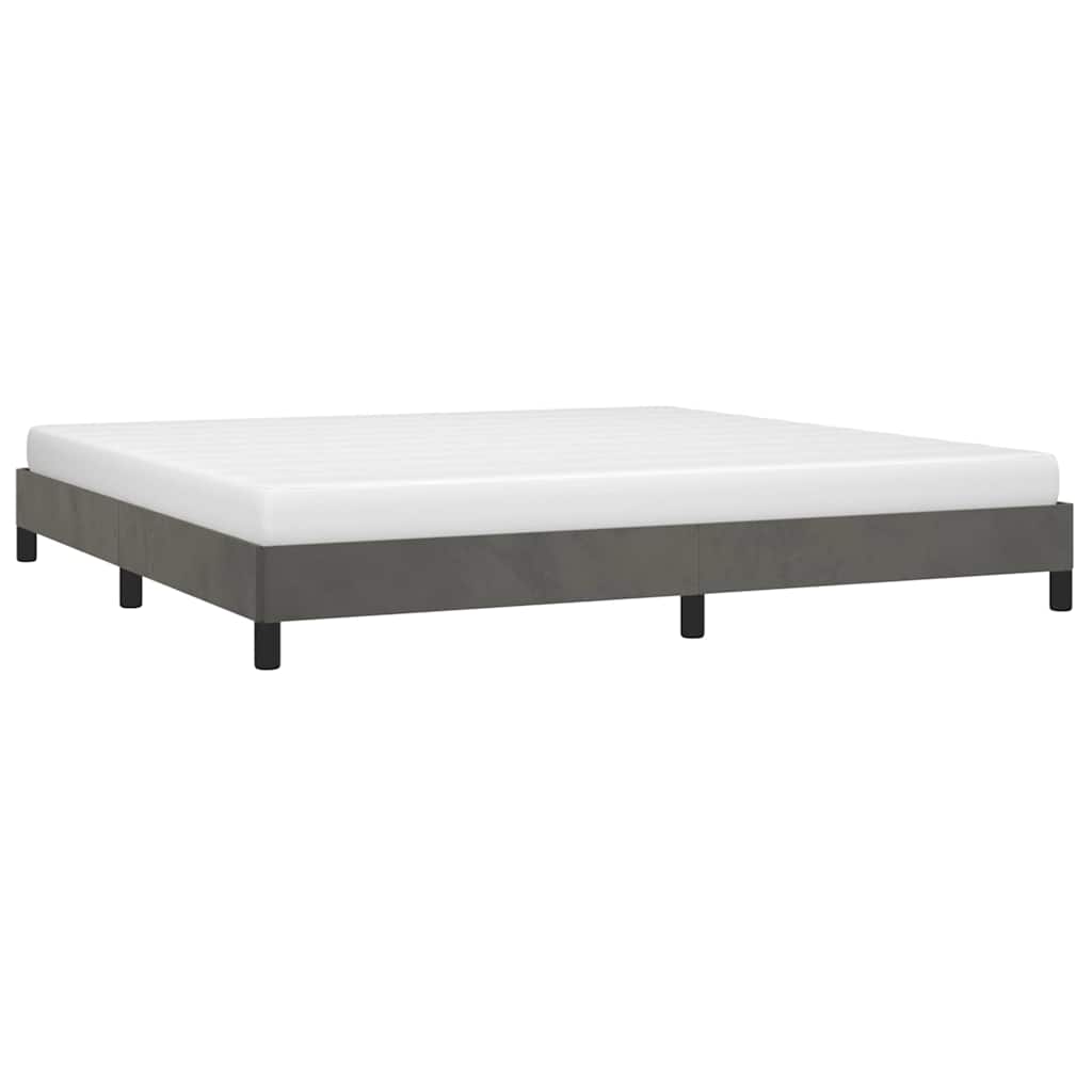 vidaXL Bedframe zonder matras 200x200 cm fluweel donkergrijs grijs, foto 2
