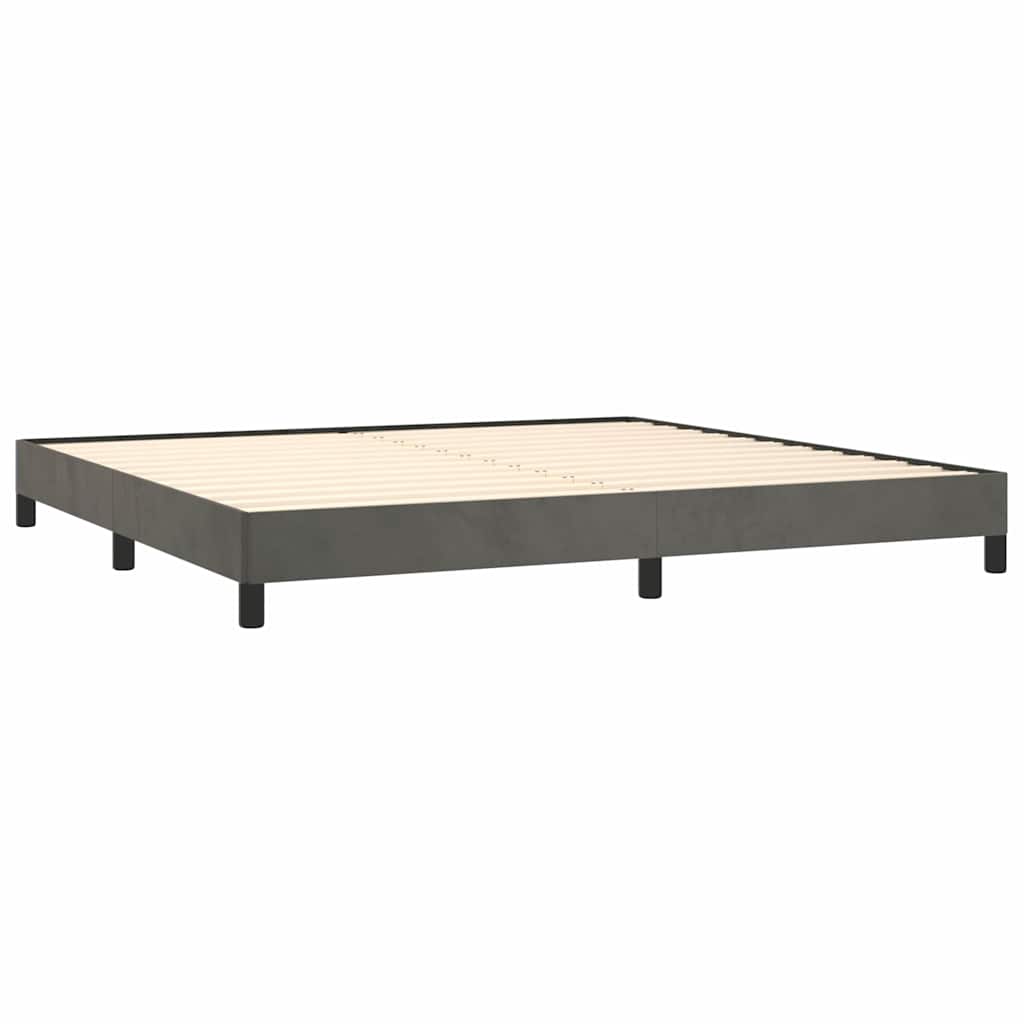 vidaXL Bedframe zonder matras 200x200 cm fluweel donkergrijs grijs, foto 4