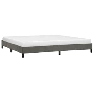 Rám postele bez matrace tmavě šedý 200 x 200 cm samet - obrázek 3
