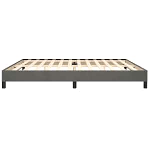Rám postele bez matrace tmavě šedý 200 x 200 cm samet - obrázek 6