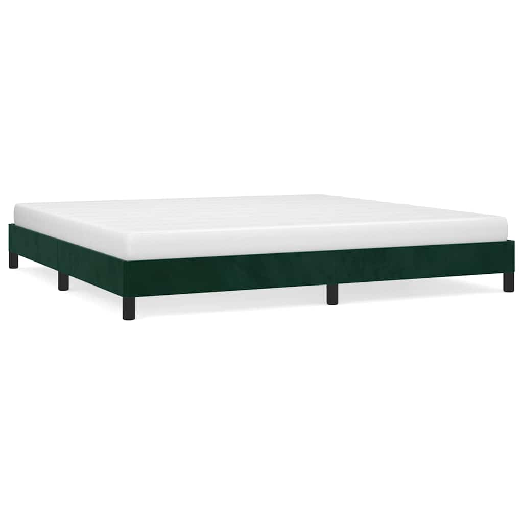 vidaXL Bedframe zonder matras 200x200 cm fluweel donkergroen groen, foto 3