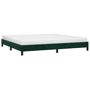 Rám postele bez matrace tmavě zelená 200 x 200 cm samet - obrázek 3