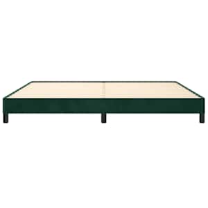 Rám postele bez matrace tmavě zelená 200 x 200 cm samet - obrázek 5