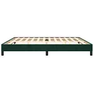 Rám postele bez matrace tmavě zelená 200 x 200 cm samet - obrázek 6