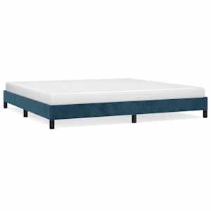 vidaXL Voodiraam ilma Madratsita Tumesinine 200x200 cm samet