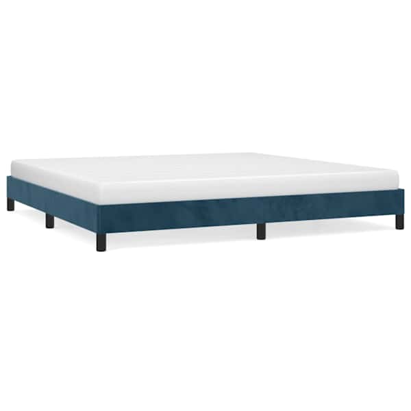 vidaXL Voodiraam ilma Madratsita Tumesinine 200x200 cm samet