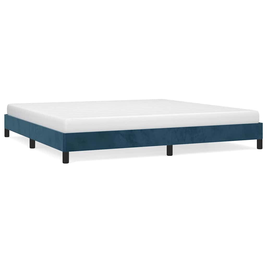 vidaXL Bedframe zonder matras 200x200 cm fluweel donkerblauw blauw, foto 3