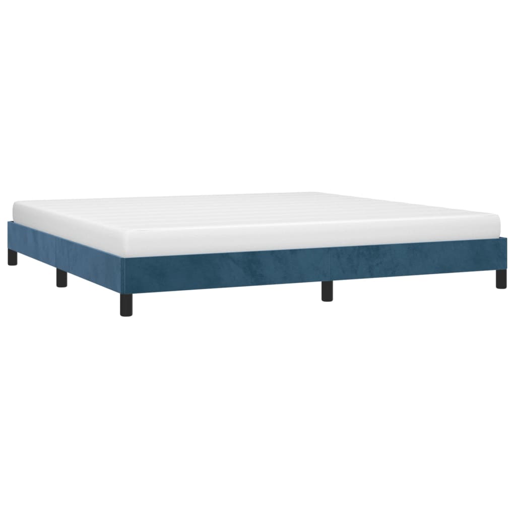 vidaXL Bedframe zonder matras 200x200 cm fluweel donkerblauw afbeelding
