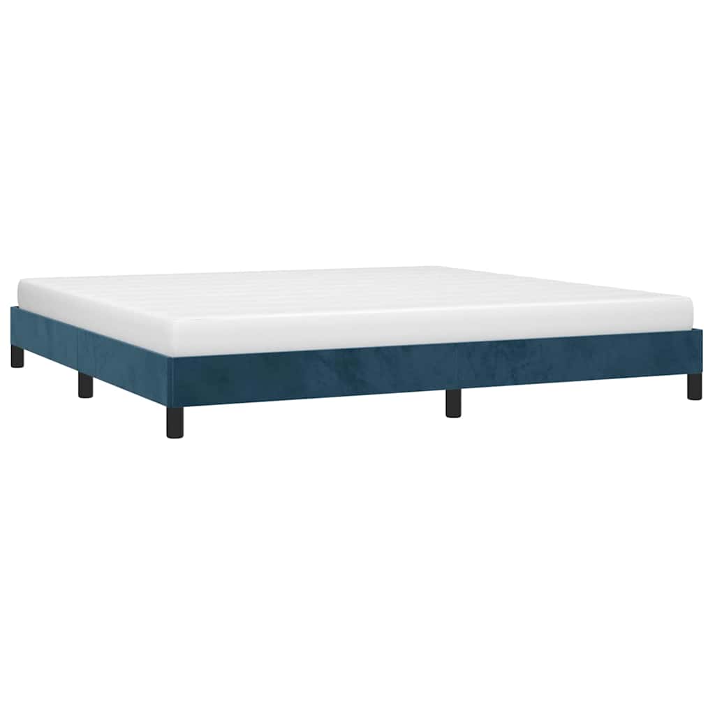vidaXL Bedframe zonder matras 200x200 cm fluweel donkerblauw blauw, foto 2