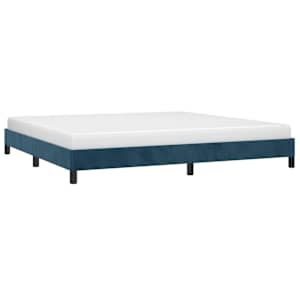Rám postele bez matrace tmavě modrý 200x200 cm samet - obrázek 3