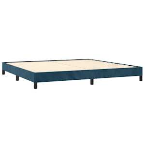 Rám postele bez matrace tmavě modrý 200x200 cm samet - obrázek 4