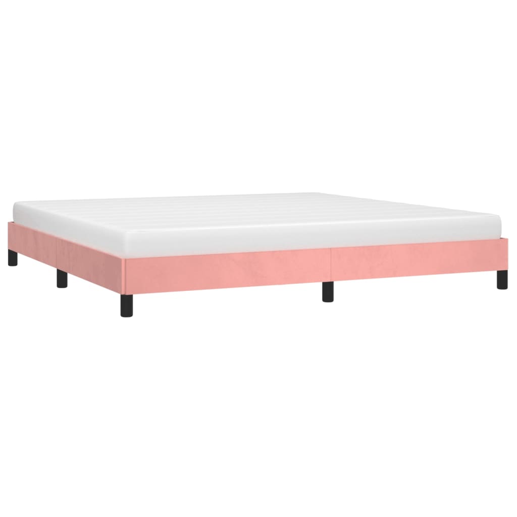 vidaXL Bedframe fluweel roze 200x200 cm afbeelding