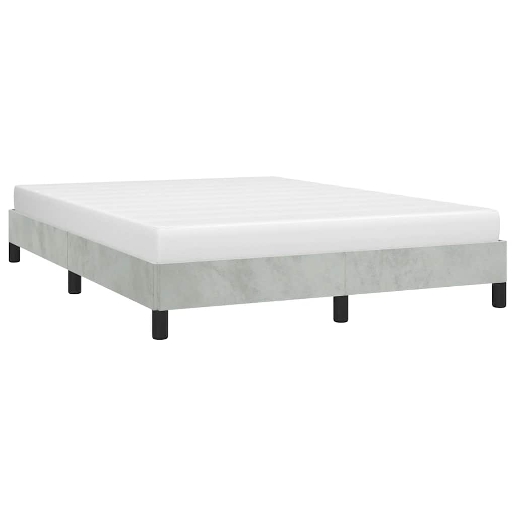 vidaXL Cadru de pat fără saltea, gri deschis, 137x190 cm, catifea integrală